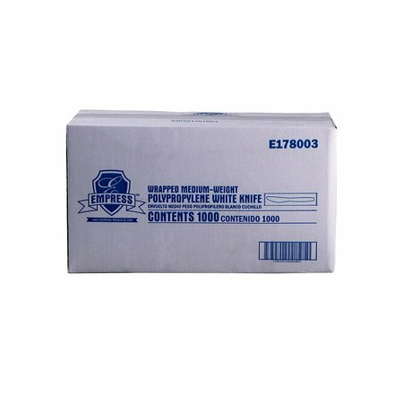 EMPRESS Medium Weight Knife Polypro White Wrapped Dense Pack, 1000PK E178003